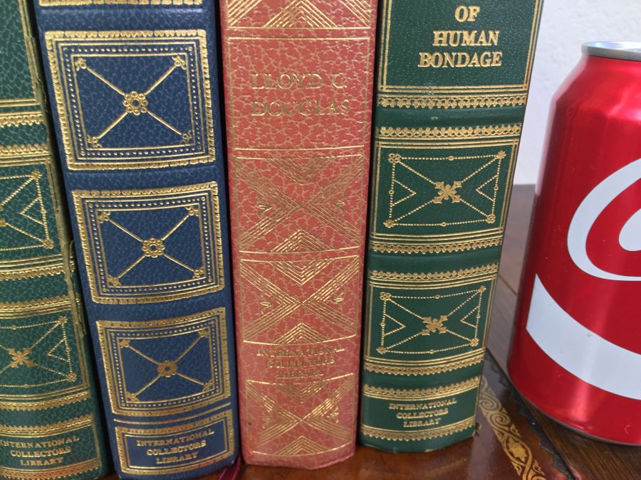 Set Of 7 Leather Bound International Collectors Library Books - The Pickwick Papers By Dickens, Walden And Other Writings By Henry David Thoreau, Of Human Bondage W. Somerset Maugham And More [Photo 3]