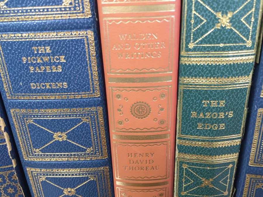 Set Of 7 Leather Bound International Collectors Library Books - The Pickwick Papers By Dickens, Walden And Other Writings By Henry David Thoreau, Of Human Bondage W. Somerset Maugham And More [Photo 10]