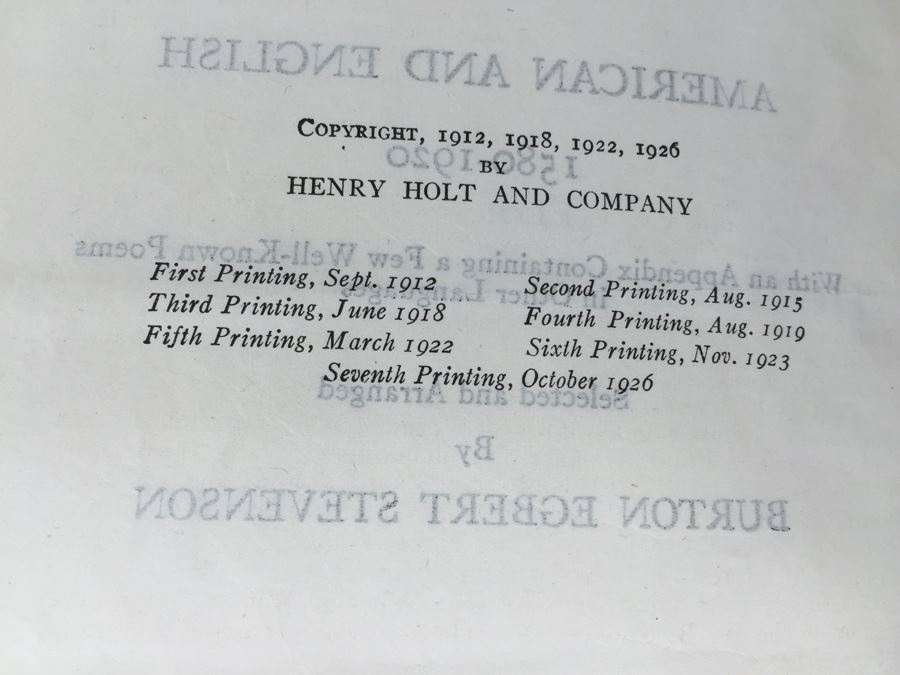 The Home Book Of Verse Book By Burton Egbert Stevenson 1926 [Photo 7]