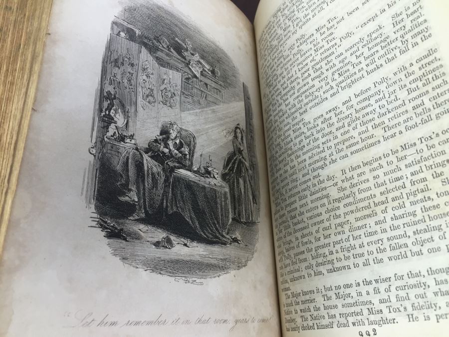 Antique First Edition Book Dombey And Son By Charles Dickens With Illustrations By H. K. Browne London Bradbury And Evans 1848 [Photo 25]