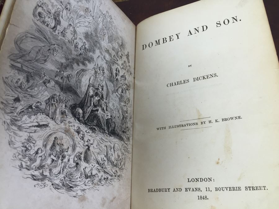 Antique First Edition Book Dombey And Son By Charles Dickens With Illustrations By H. K. Browne London Bradbury And Evans 1848 [Photo 4]