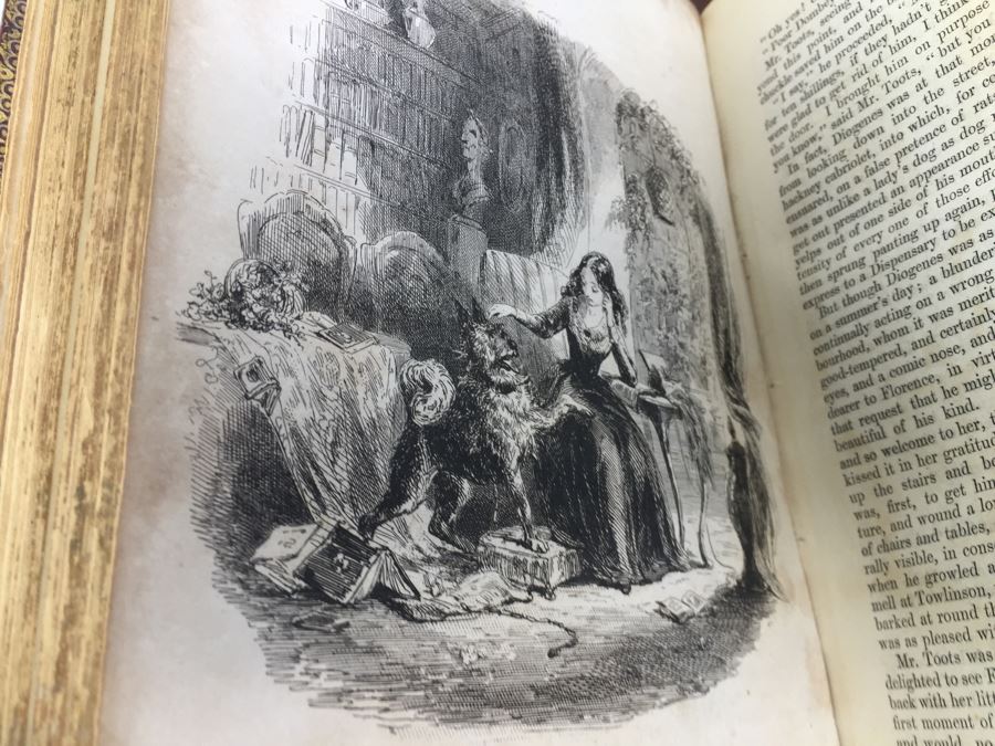 Antique First Edition Book Dombey And Son By Charles Dickens With Illustrations By H. K. Browne London Bradbury And Evans 1848 [Photo 23]