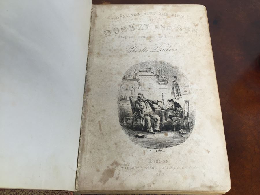 Antique First Edition Book Dombey And Son By Charles Dickens With Illustrations By H. K. Browne London Bradbury And Evans 1848 [Photo 2]