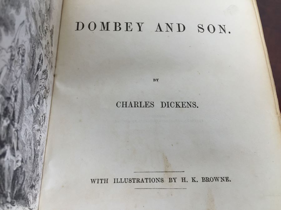 Antique First Edition Book Dombey And Son By Charles Dickens With Illustrations By H. K. Browne London Bradbury And Evans 1848 [Photo 15]