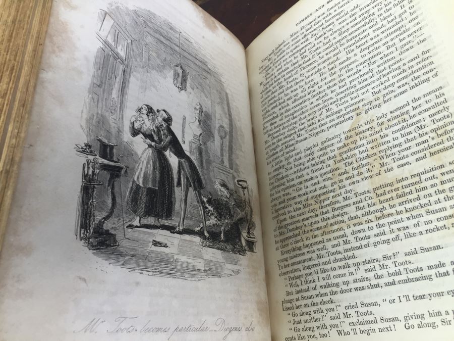 Antique First Edition Book Dombey And Son By Charles Dickens With Illustrations By H. K. Browne London Bradbury And Evans 1848 [Photo 24]
