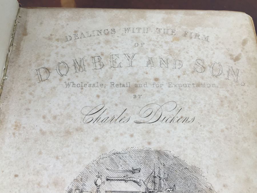 Antique First Edition Book Dombey And Son By Charles Dickens With Illustrations By H. K. Browne London Bradbury And Evans 1848 [Photo 9]