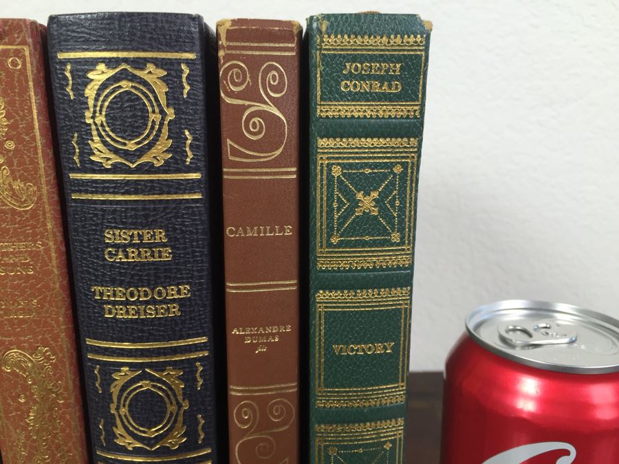 Set Of 7 Leather Bound International Collectors Library Books - Vanity Fair By William Makepeace Thackeray, Camille By Alexandre Dumas, Victory By Joseph Conrad And More [Photo 8]