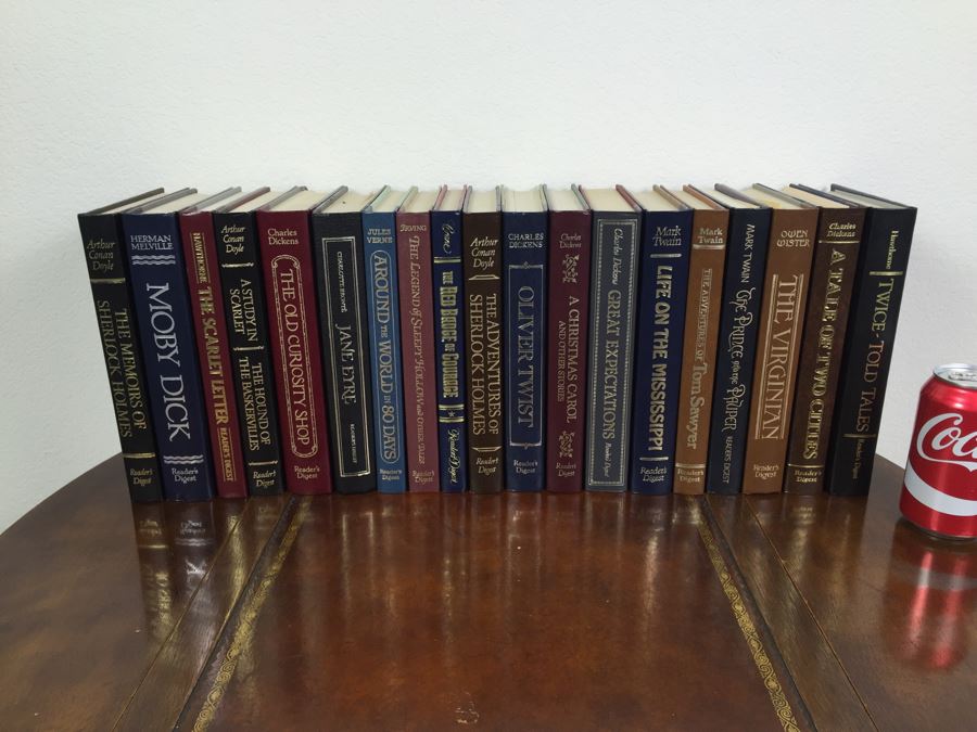Nice Collection Of Reader's Digest Bound Books By Charles Dickens, Jules Verne, Herman Melville And More [Photo 1]