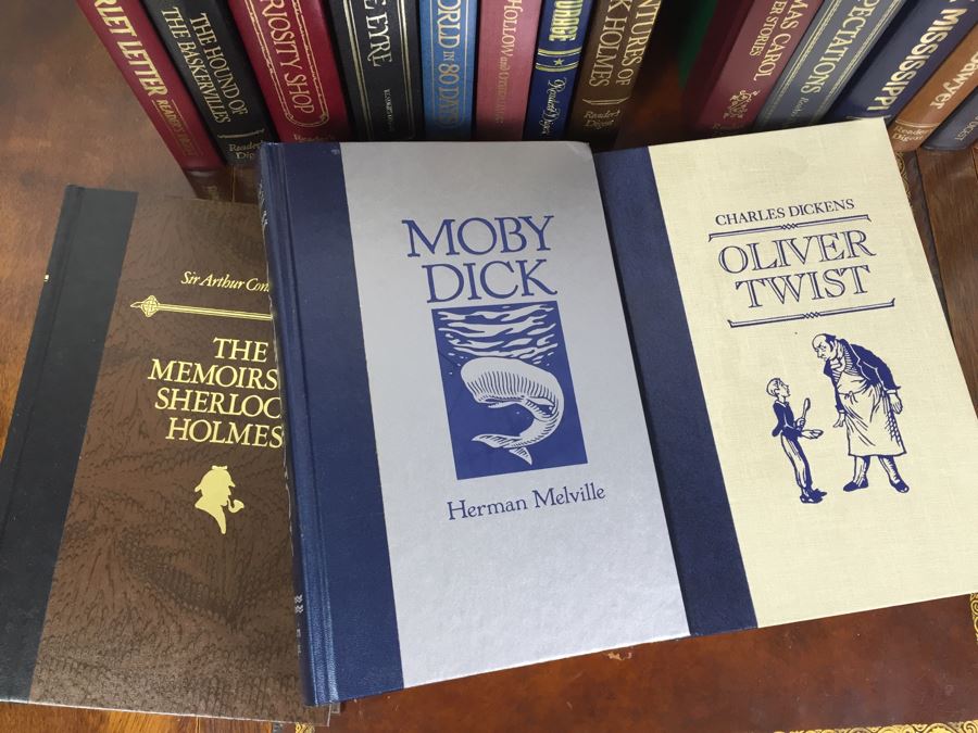 Nice Collection Of Reader's Digest Bound Books By Charles Dickens, Jules Verne, Herman Melville And More [Photo 3]