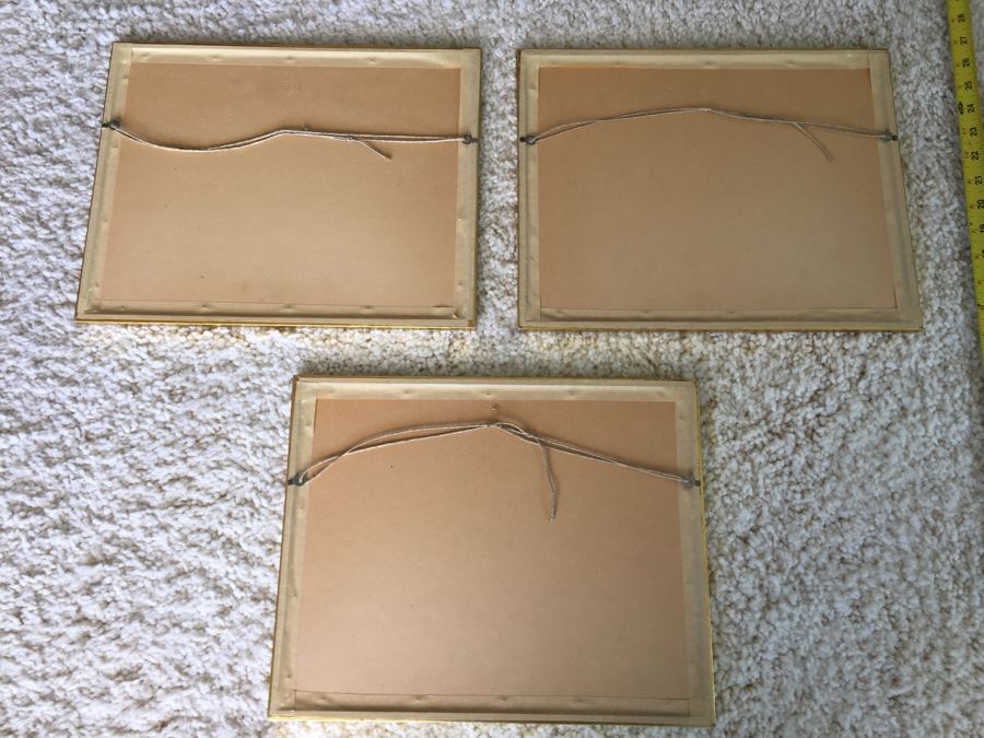 Set Of 3 Nautical Antique Ship Prints In Gold Frames [Photo 15]