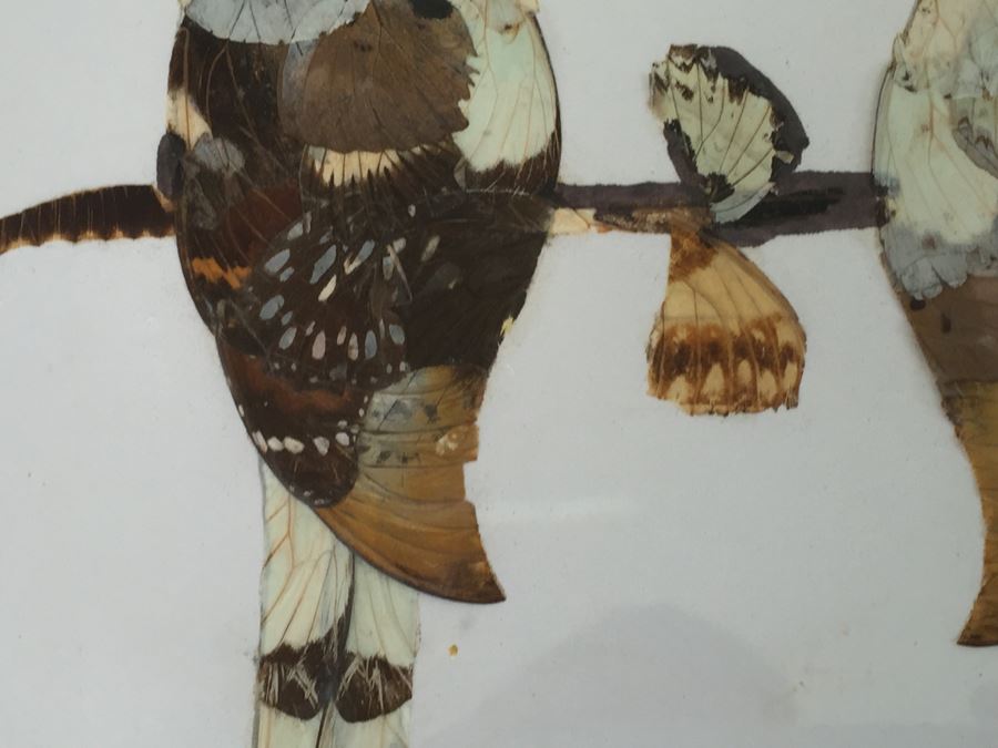 Set Of 4 African Real Butterfly Wing Collages Artwork - 2 Signed By Moses Michall [Photo 8]