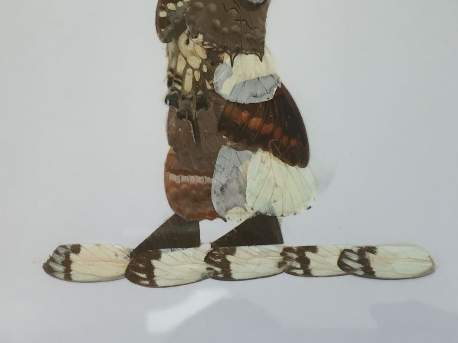 Set Of 4 African Real Butterfly Wing Collages Artwork - 2 Signed By Moses Michall [Photo 25]
