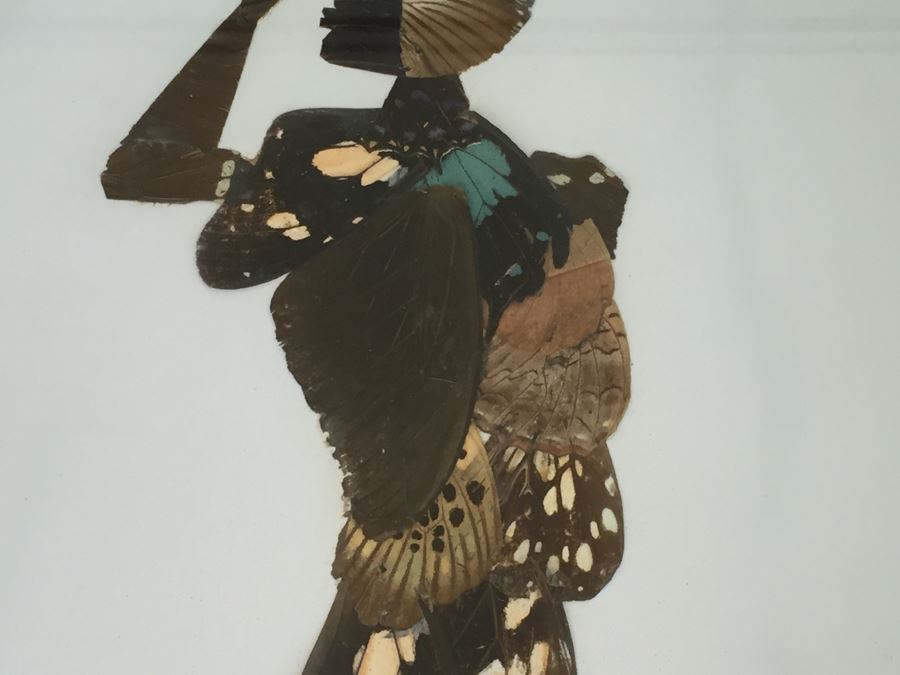 Set Of 4 African Real Butterfly Wing Collages Artwork - 2 Signed By Moses Michall [Photo 12]