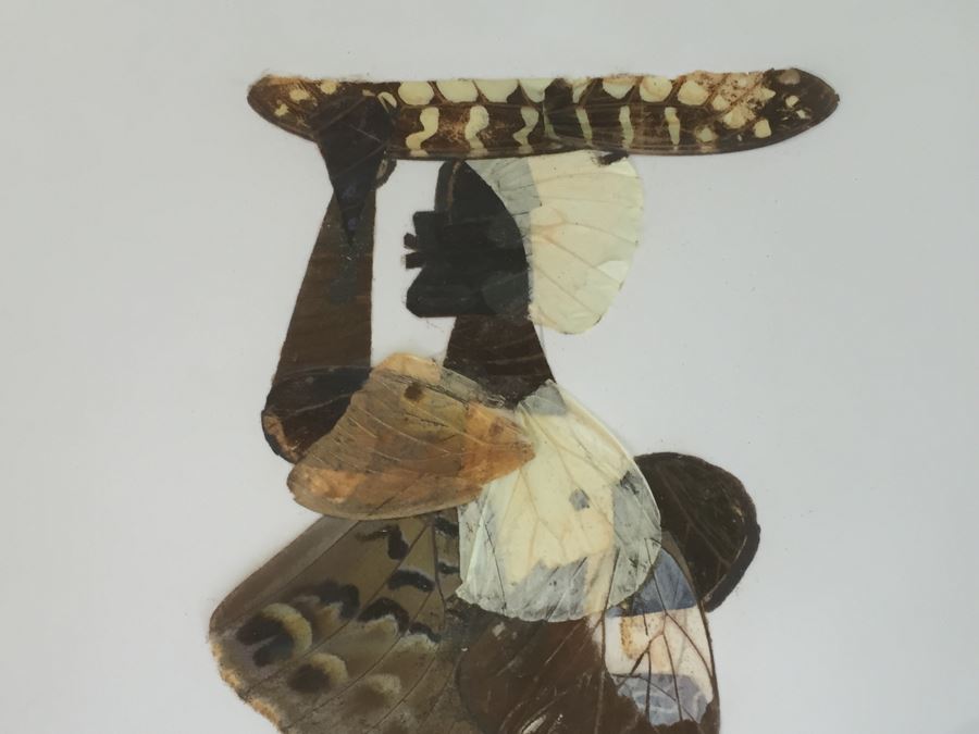 Set Of 4 African Real Butterfly Wing Collages Artwork - 2 Signed By Moses Michall [Photo 22]
