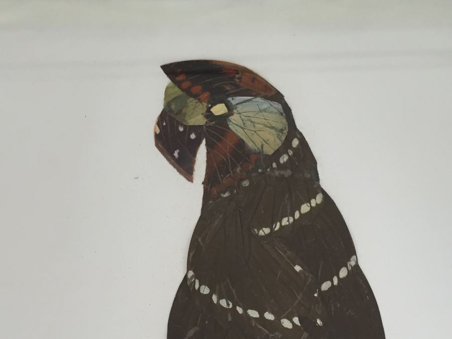 Set Of 4 African Real Butterfly Wing Collages Artwork - 2 Signed By Moses Michall [Photo 16]