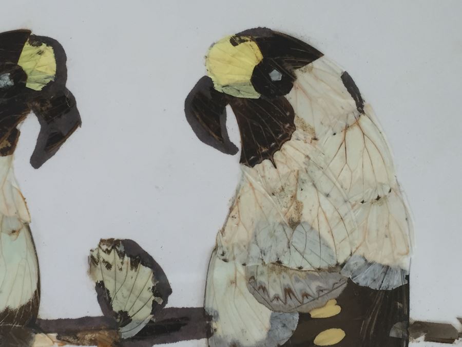 Set Of 4 African Real Butterfly Wing Collages Artwork - 2 Signed By Moses Michall [Photo 6]