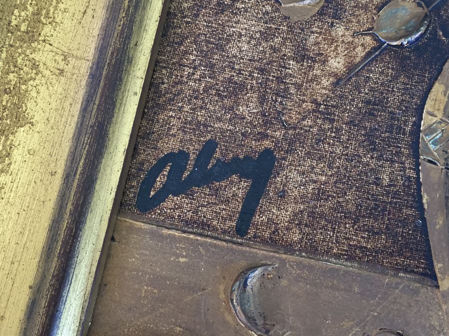 Original Brown Still Life Oil Painting Signed Signature Illegible Appears Mid-Century Possibly German Artist [Photo 5]