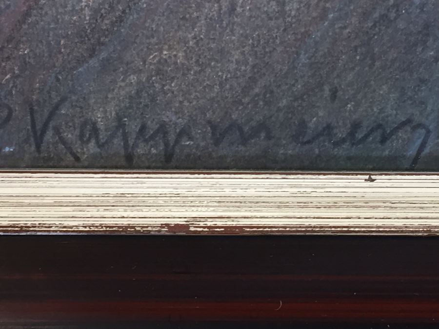 Original Framed Plein Air Pastel Painting Signed By Artist Signature Illegible [Photo 9]