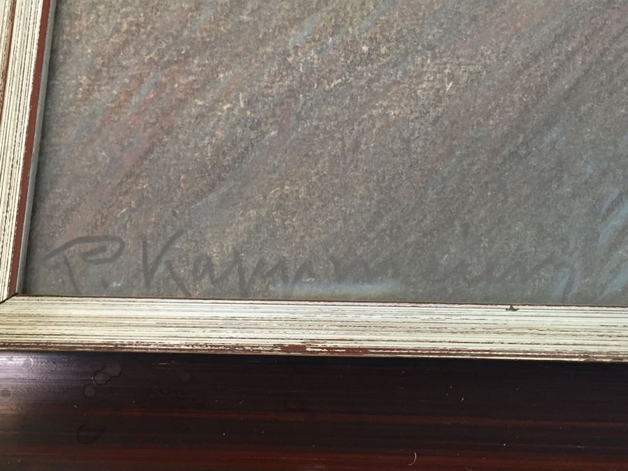 Original Framed Plein Air Pastel Painting Signed By Artist Signature Illegible [Photo 6]