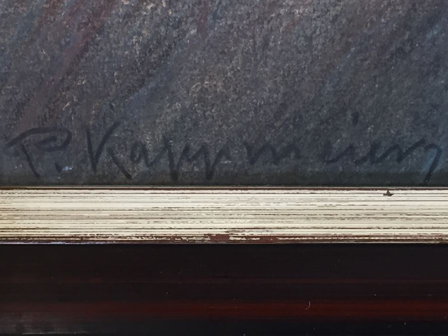 Original Framed Plein Air Pastel Painting Signed By Artist Signature Illegible [Photo 3]