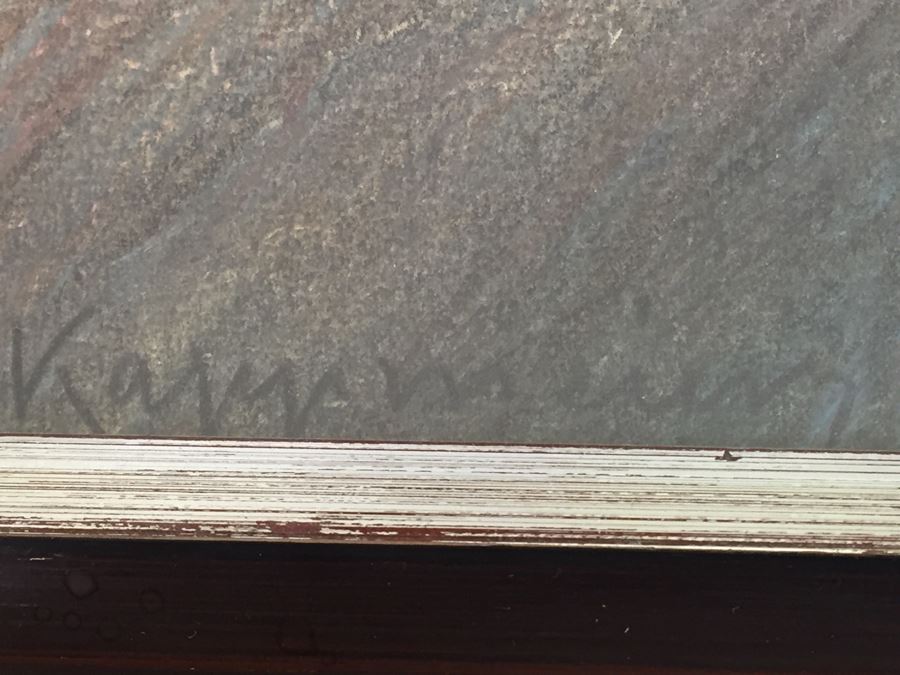 Original Framed Plein Air Pastel Painting Signed By Artist Signature Illegible [Photo 8]