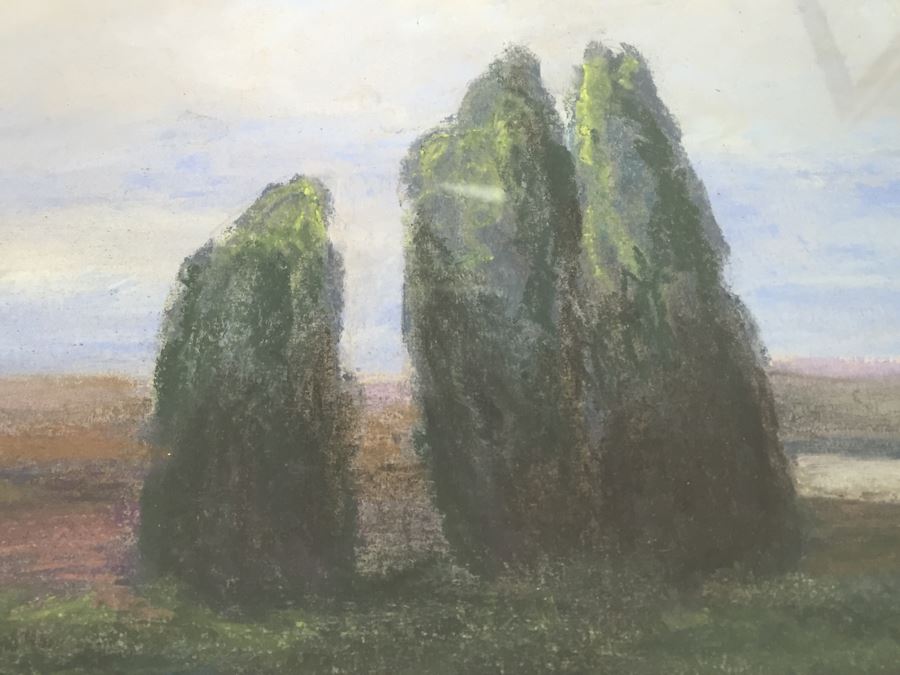 Original Framed Plein Air Pastel Painting Signed By Artist Signature Illegible [Photo 10]