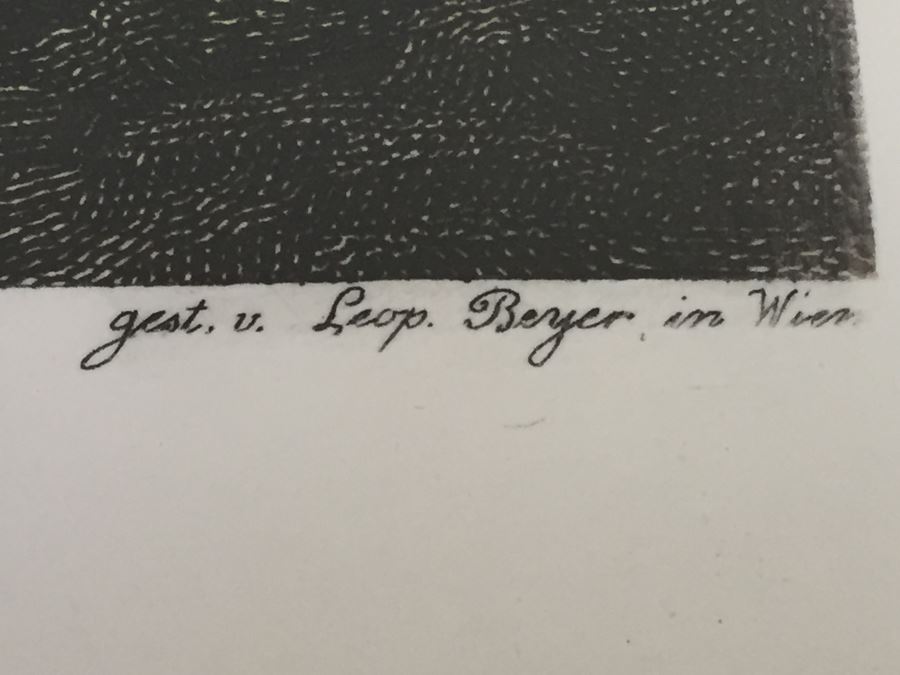 Framed Lithograph Ansicht Des Jungfernstiegs Vom Walle Leop. Beyer In Wien 1825 [Photo 8]