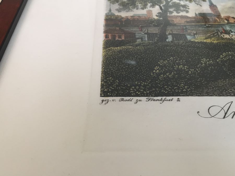 Framed Lithograph Ansicht Des Jungfernstiegs Vom Walle Leop. Beyer In Wien 1825 [Photo 20]