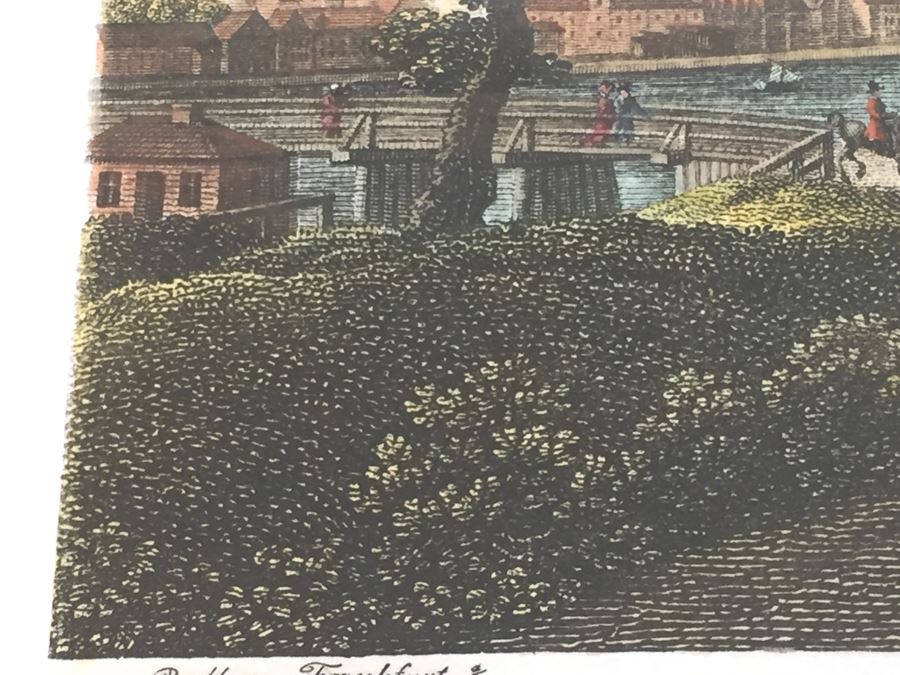 Framed Lithograph Ansicht Des Jungfernstiegs Vom Walle Leop. Beyer In Wien 1825 [Photo 9]