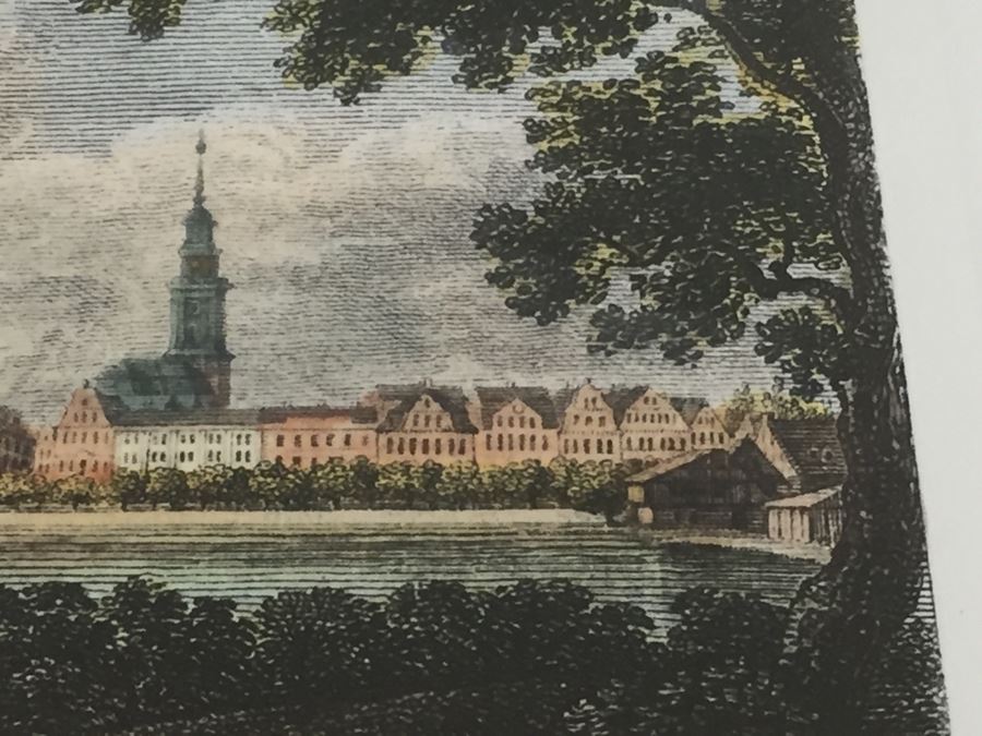 Framed Lithograph Ansicht Des Jungfernstiegs Vom Walle Leop. Beyer In Wien 1825 [Photo 17]