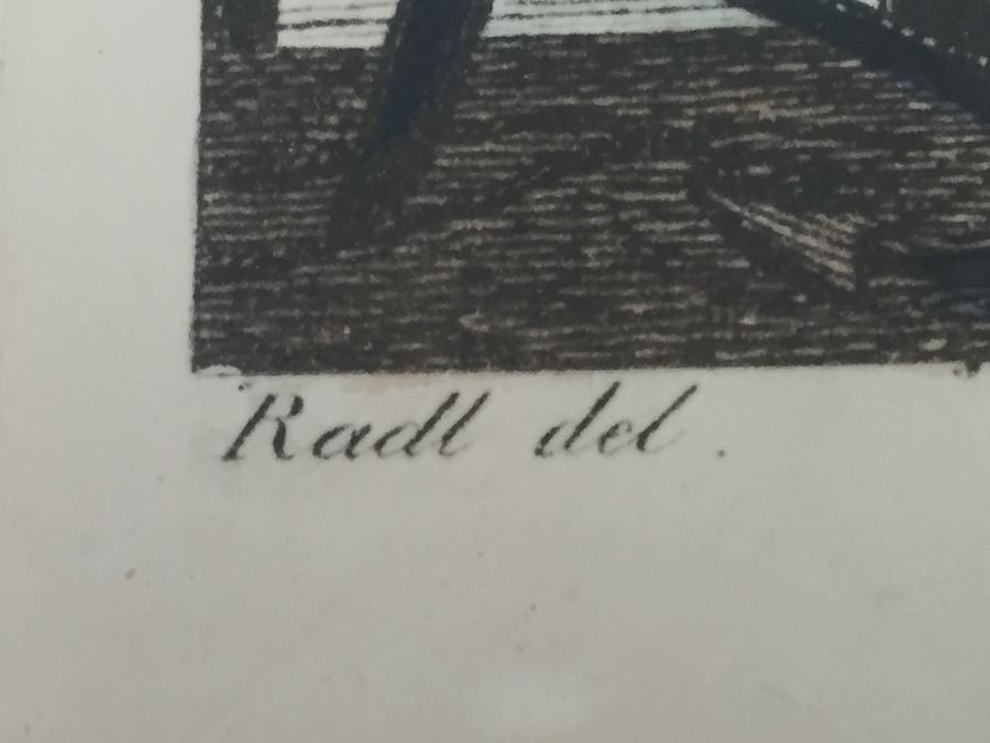 Vintage 1822 Lithograph Der Hafen Beim Blockhause In Hamburg Kupferstich Von C. Schleich Nach Radl. [Photo 5]