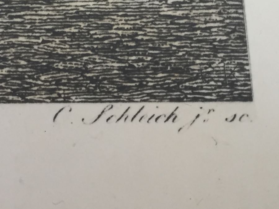 Vintage 1822 Lithograph Der Hafen Beim Blockhause In Hamburg Kupferstich Von C. Schleich Nach Radl. [Photo 4]