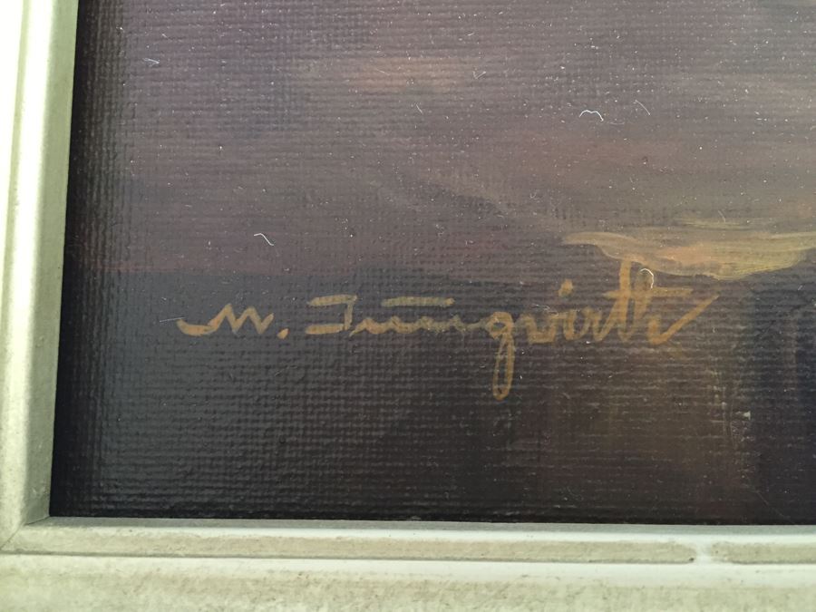 Nicely Framed Original Still Life Oil Painting Hand Signed By Artist Signature Illegible [Photo 8]