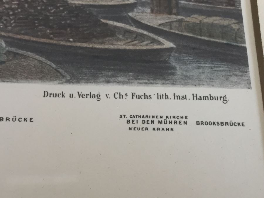 Large Framed Panoramic Print Of Hamburg Germany Port [Photo 11]