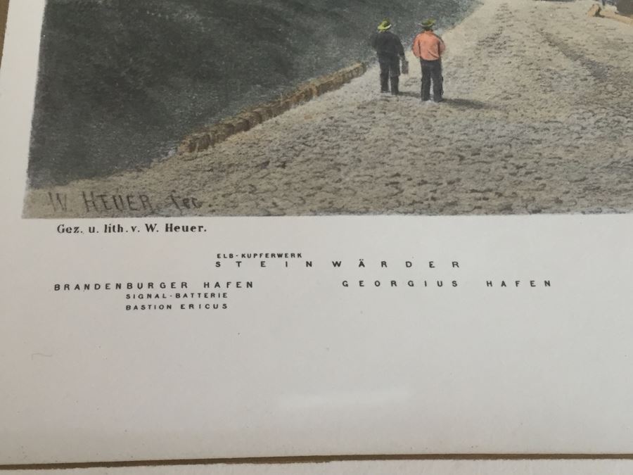 Large Framed Panoramic Print Of Hamburg Germany Port [Photo 6]