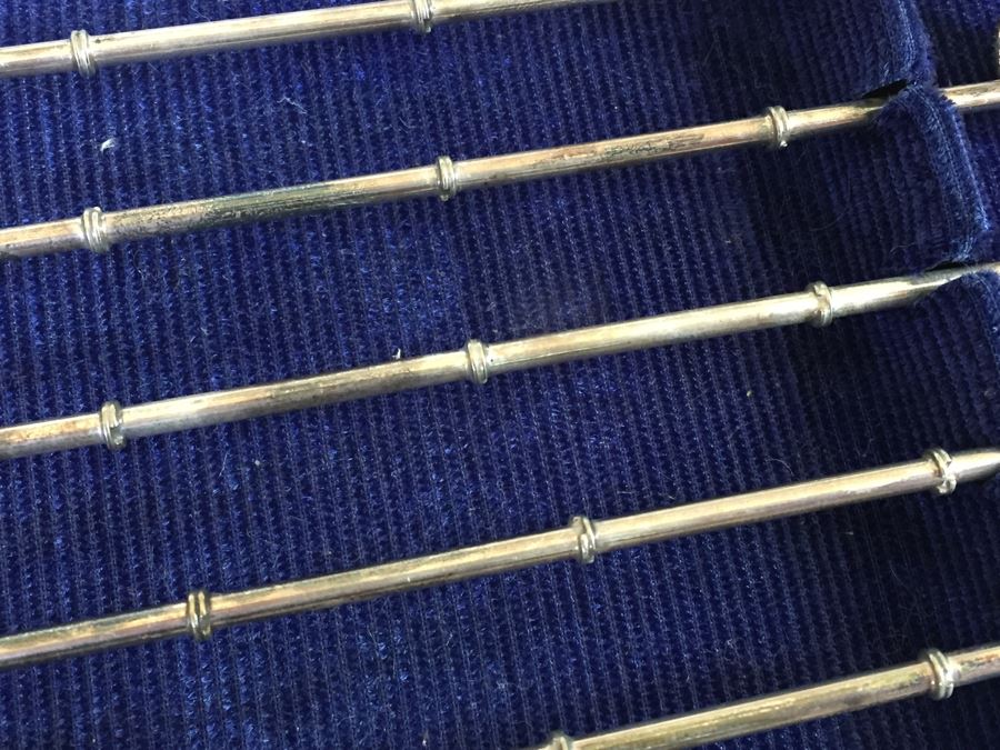 (6) Vintage 950 Sterling Silver Mint Julep Ice Tea Straw Spoons With Japanese Charms [Photo 12]