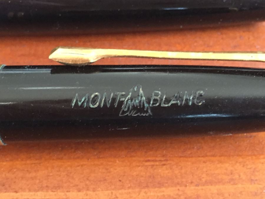 Pair Of Vintage Montblanc Fountain Pens 585 Gold Nib Pens [Photo 7]