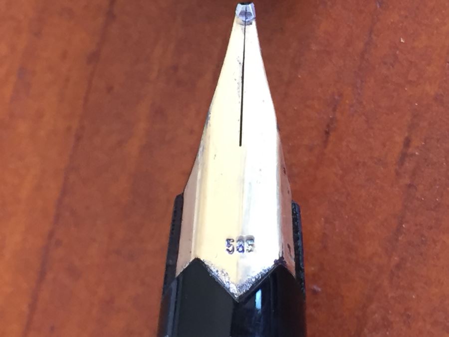 Pair Of Vintage Montblanc Fountain Pens 585 Gold Nib Pens [Photo 12]