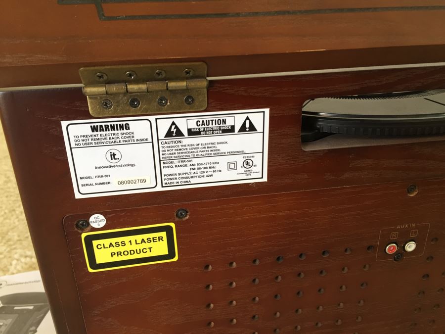 Contemporary Wooden Music Center With Record Player And Recordable CD Player By Innovative Technology [Photo 9]