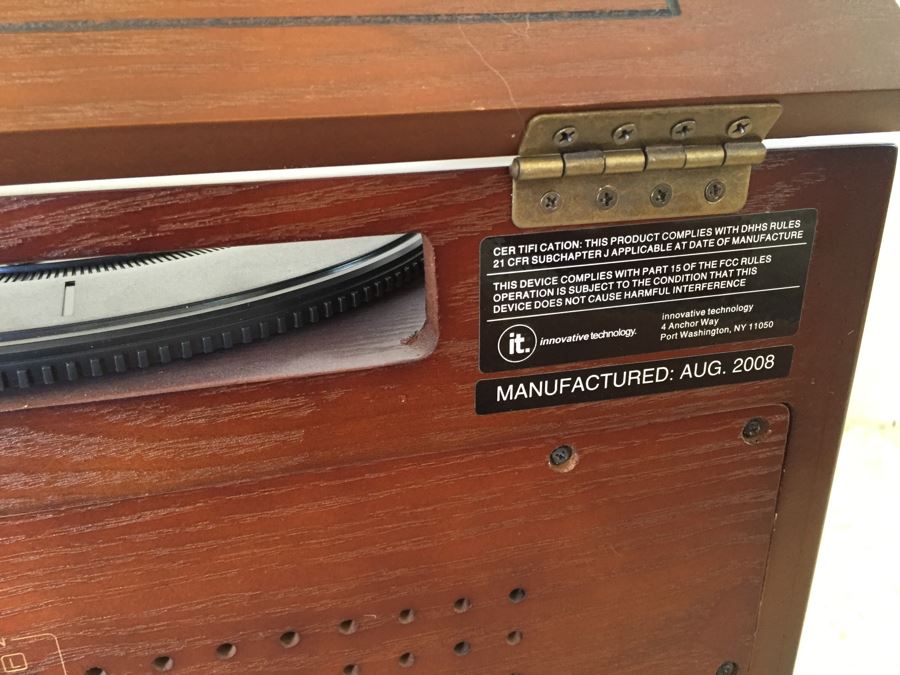 Contemporary Wooden Music Center With Record Player And Recordable CD Player By Innovative Technology [Photo 11]