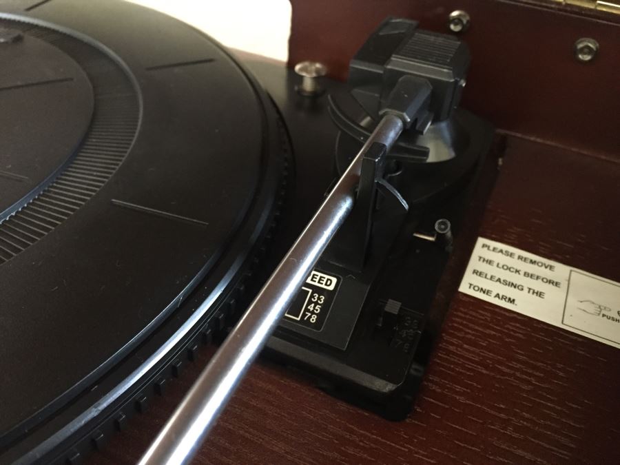 Contemporary Wooden Music Center With Record Player And Recordable CD Player By Innovative Technology [Photo 6]