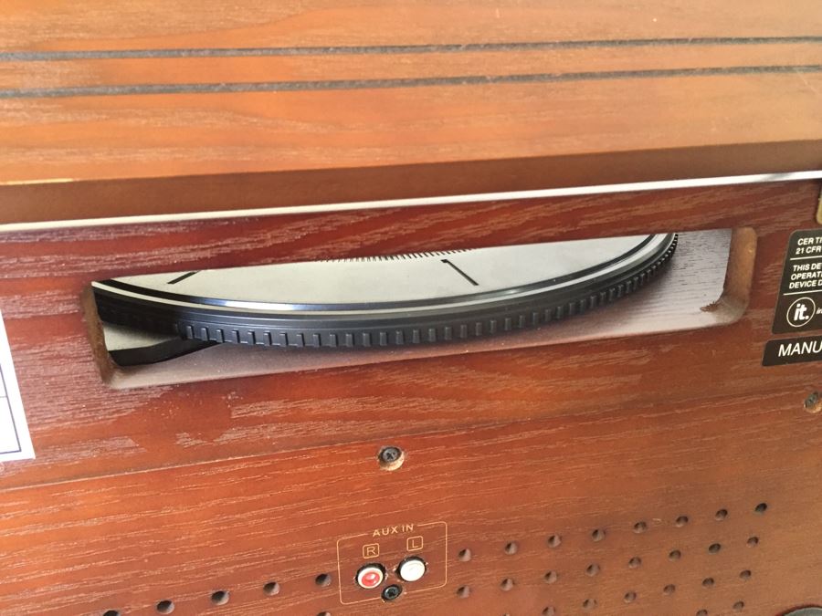 Contemporary Wooden Music Center With Record Player And Recordable CD Player By Innovative Technology [Photo 10]