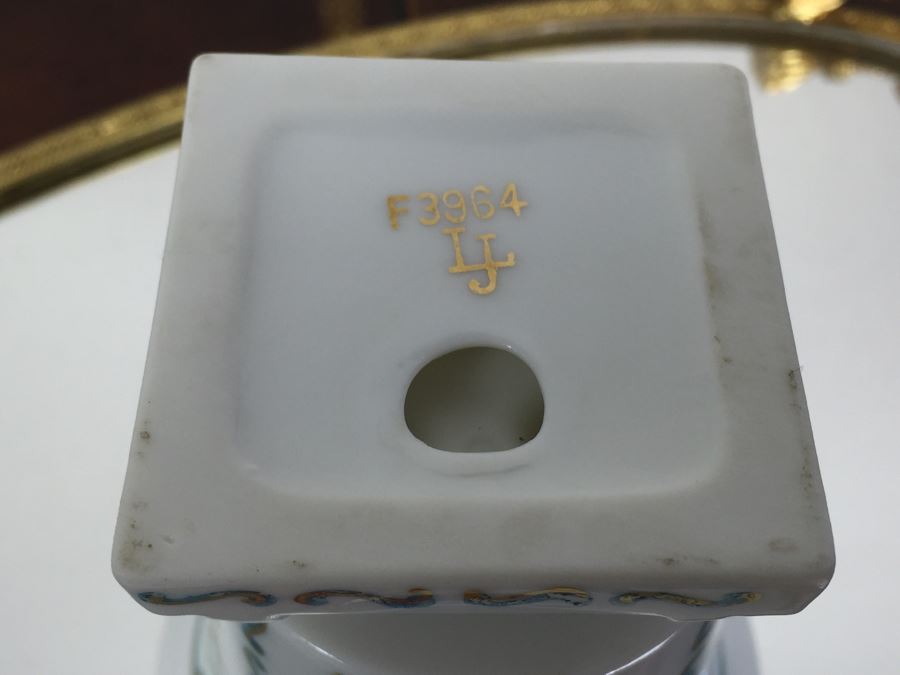 Pair Of Vintage Mirrored Tabletop Perfume Trays With Trinket Box And Small Hand Painted Cup [Photo 7]