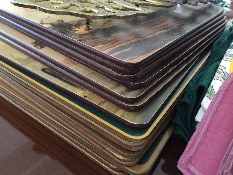 Large Linen Lot With Placemats, Trivets, Beveled Glass Mirrors And S&P Shakers [Photo 23]