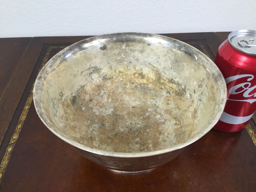 Vintage Gorham Sterling Silver Footed 41659 P. Revere Bowl 7' 552g Needs Cleaning And Polishing Inside Bowl [Photo 5]