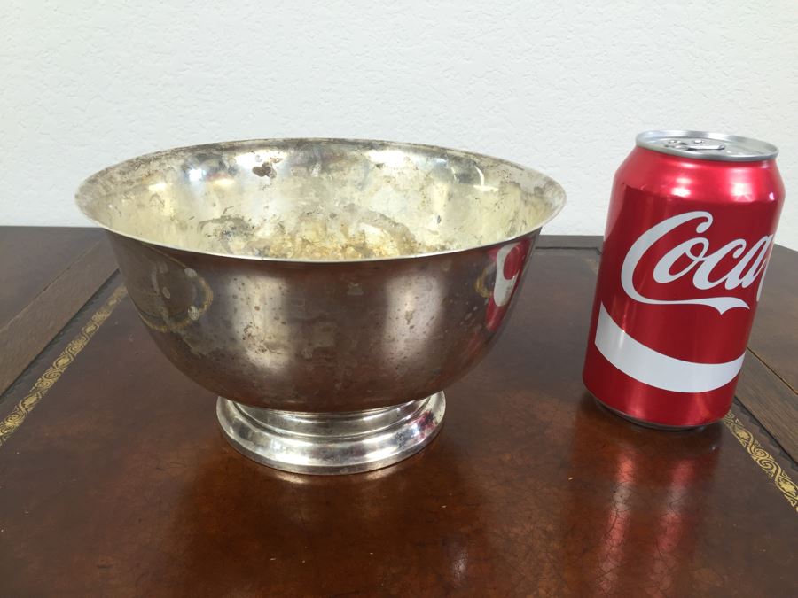 Vintage Gorham Sterling Silver Footed 41659 P. Revere Bowl 7' 552g Needs Cleaning And Polishing Inside Bowl