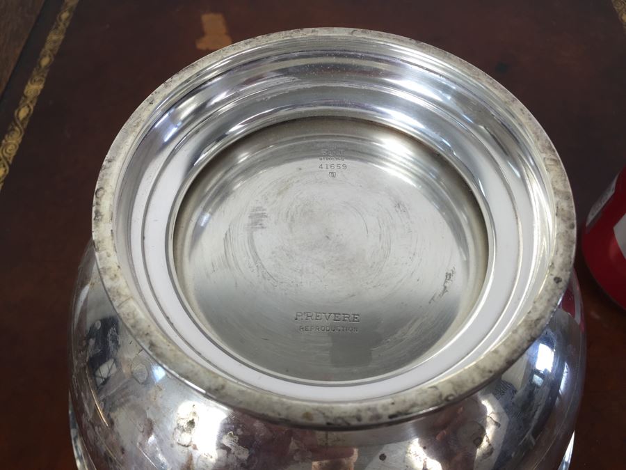 Vintage Gorham Sterling Silver Footed 41659 P. Revere Bowl 7' 552g Needs Cleaning And Polishing Inside Bowl [Photo 6]