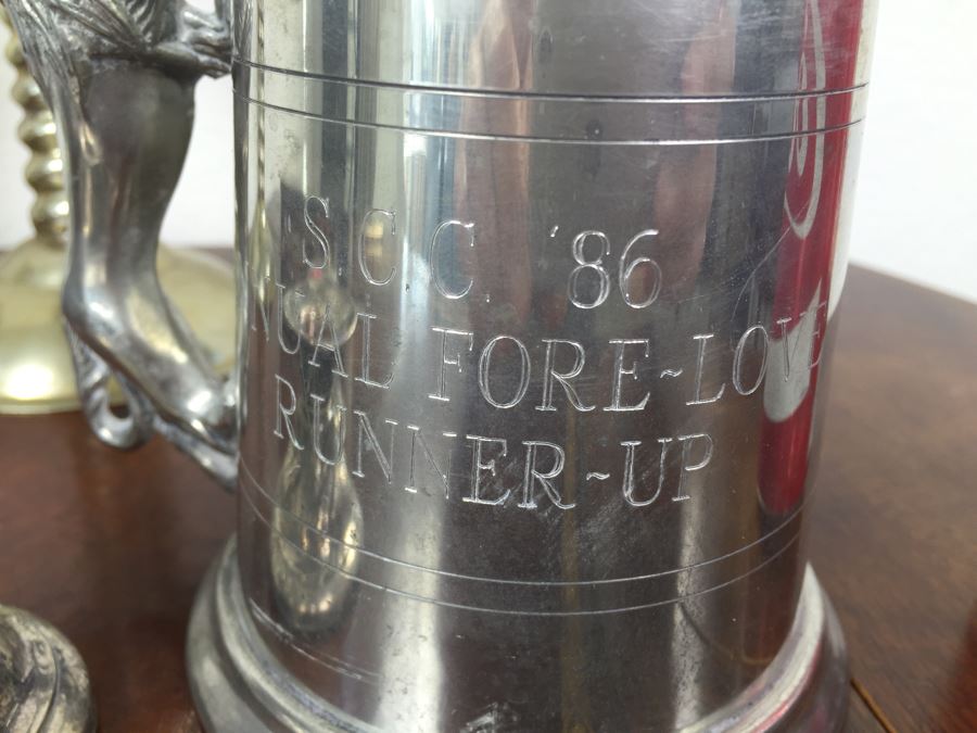 Home Decor Lot With Sterling Candle Holder, Box, English Pewter Mug And More [Photo 4]