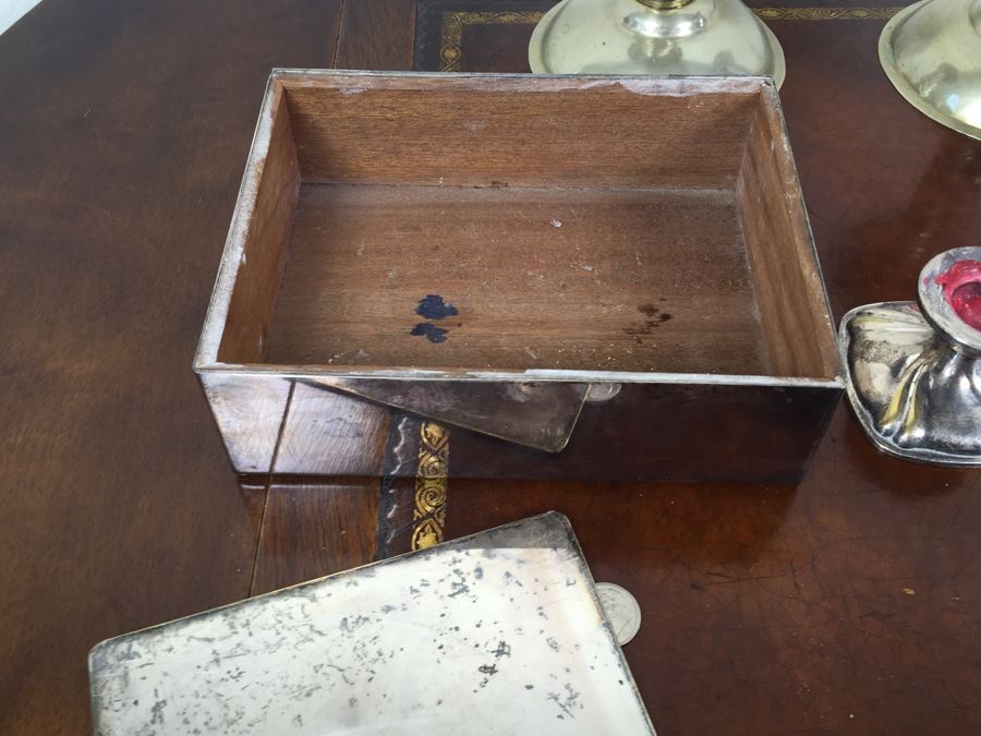 Home Decor Lot With Sterling Candle Holder, Box, English Pewter Mug And More [Photo 8]