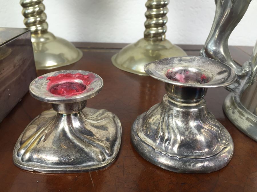 Home Decor Lot With Sterling Candle Holder, Box, English Pewter Mug And More [Photo 5]